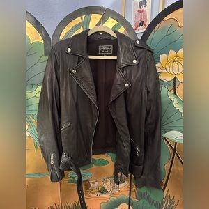 Lucky Brand Classic Motorcycle 100% Leather Jacket